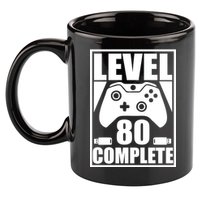 Level 80 Complete Video Gamer 80th Birthday 11oz C Handle Ceramic Mug