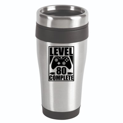 Level 80 Complete Video Gamer 80th Birthday 16oz Travel Tumbler