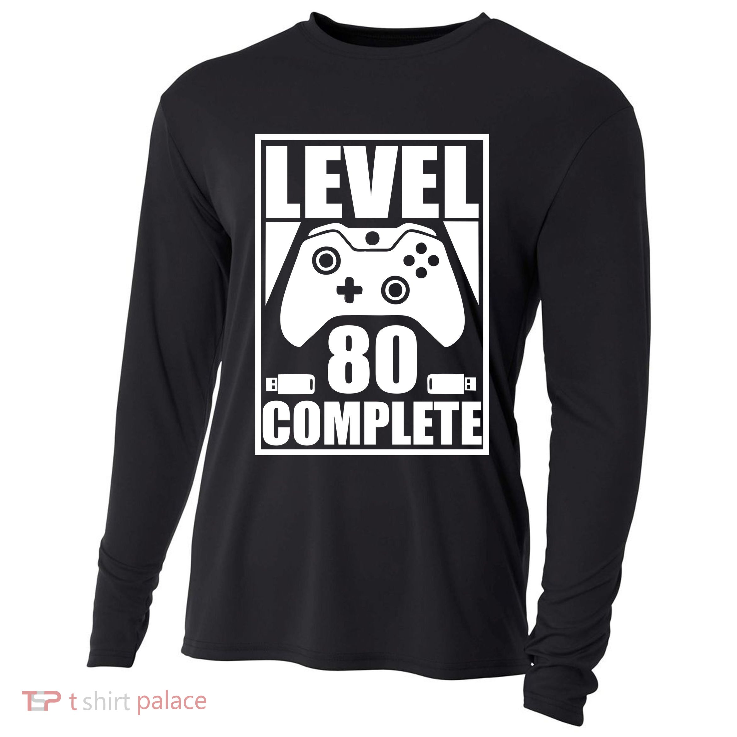 Level 80 Complete Video Gamer 80th Birthday Cooling Performance Long Sleeve Crew