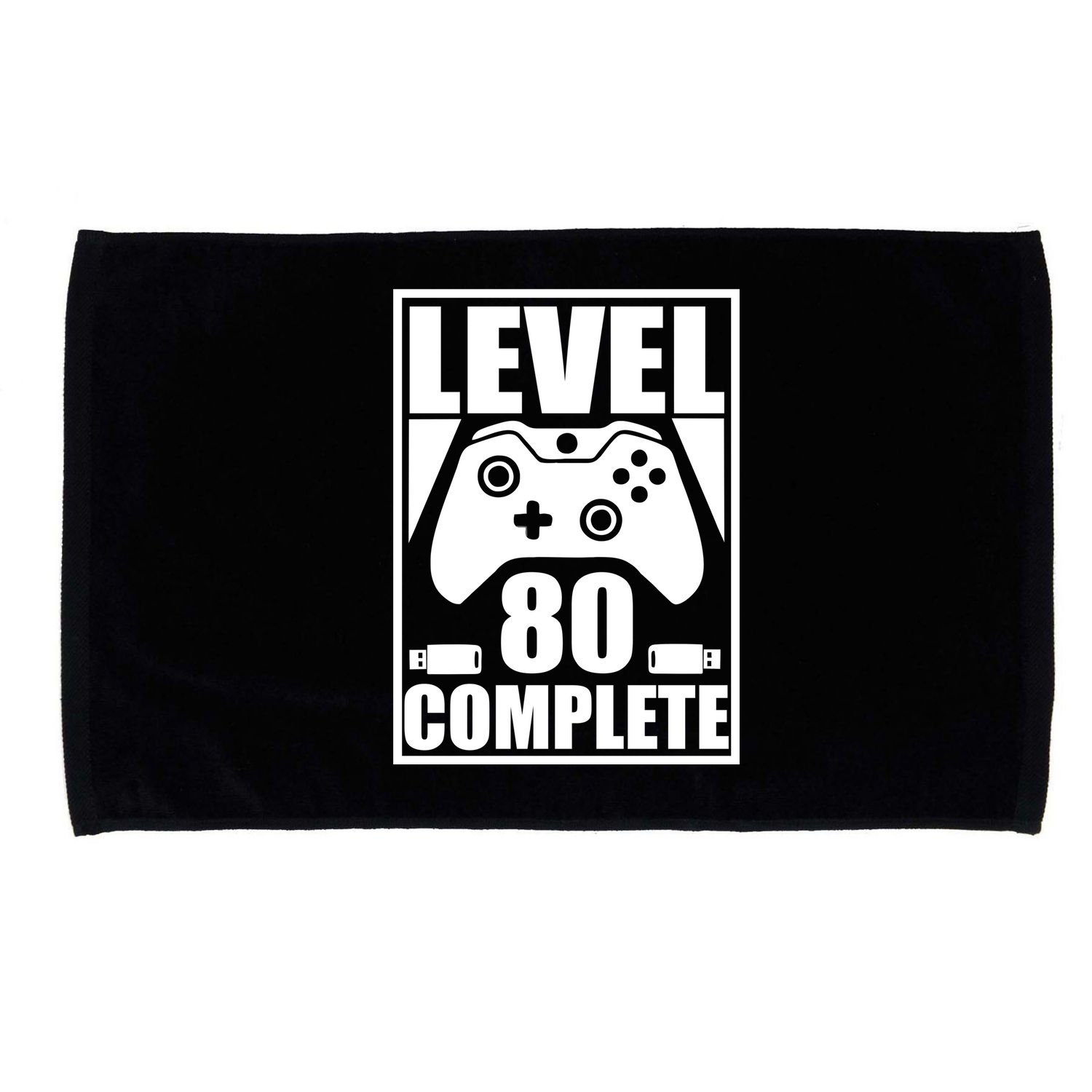 Level 80 Complete Video Gamer 80th Birthday Microfiber Hand Towel