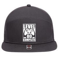 Level 80 Complete Video Gamer 80th Birthday 7 Panel Mesh Trucker Snapback Hat