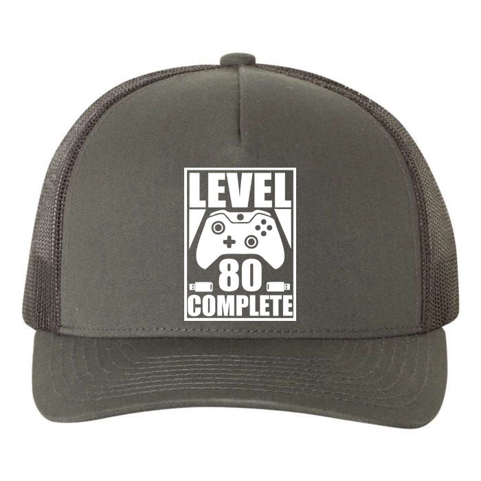 Level 80 Complete Video Gamer 80th Birthday Yupoong Adult 5-Panel Trucker Hat