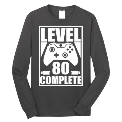 Level 80 Complete Video Gamer 80th Birthday Long Sleeve Shirt