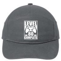 Level 80 Complete Video Gamer 80th Birthday 7-Panel Snapback Hat