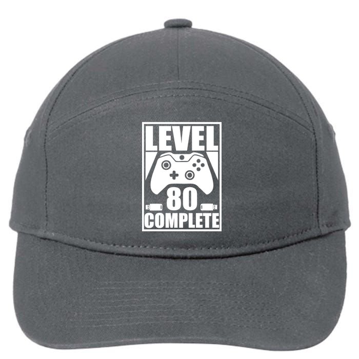 Level 80 Complete Video Gamer 80th Birthday 7-Panel Snapback Hat