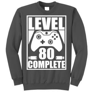 Level 80 Complete Video Gamer 80th Birthday Tall Sweatshirt