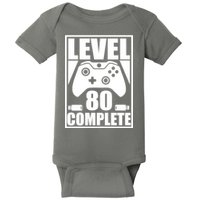Level 80 Complete Video Gamer 80th Birthday Baby Bodysuit