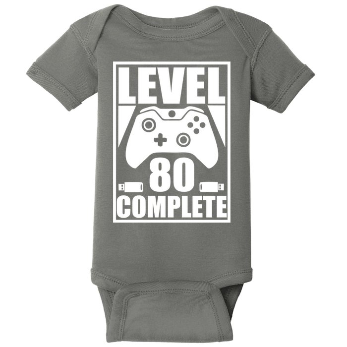 Level 80 Complete Video Gamer 80th Birthday Baby Bodysuit