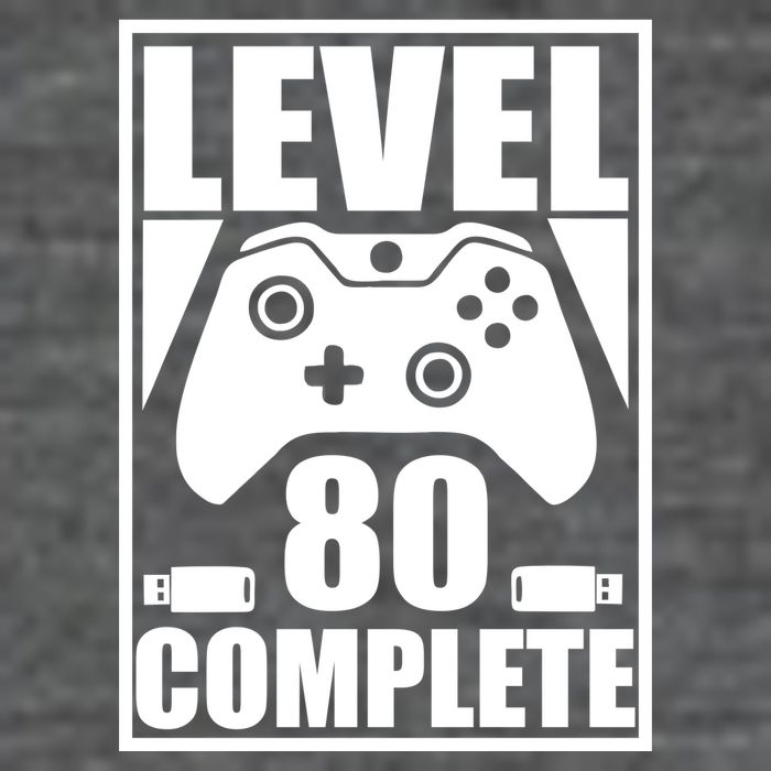 Level 80 Complete Video Gamer 80th Birthday Baby Bodysuit