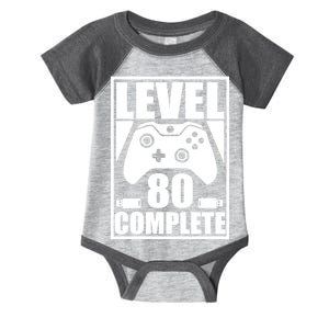 Level 80 Complete Video Gamer 80th Birthday Infant Baby Jersey Bodysuit