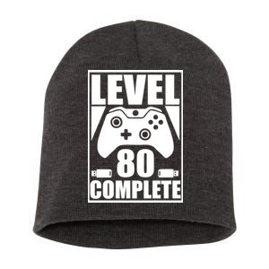 Level 80 Complete Video Gamer 80th Birthday Short Acrylic Beanie