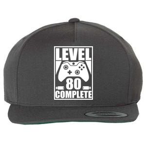 Level 80 Complete Video Gamer 80th Birthday Wool Snapback Cap