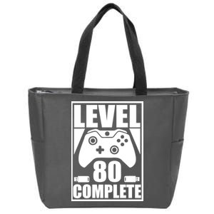 Level 80 Complete Video Gamer 80th Birthday Zip Tote Bag