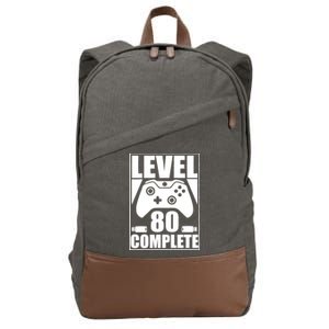 Level 80 Complete Video Gamer 80th Birthday Cotton Canvas Backpack