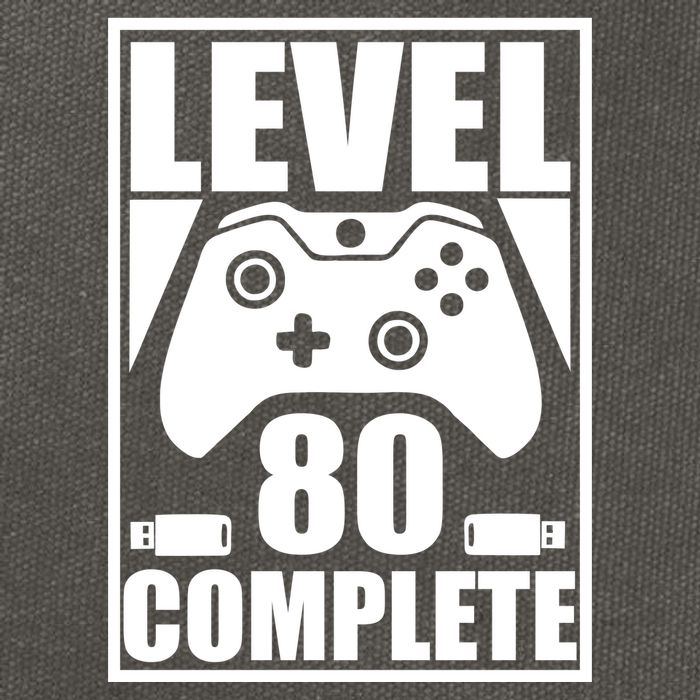 Level 80 Complete Video Gamer 80th Birthday Cotton Canvas Backpack