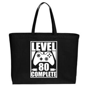 Level 80 Complete Video Gamer 80th Birthday Cotton Canvas Jumbo Tote