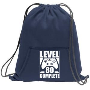 Level 80 Complete Video Gamer 80th Birthday Sweatshirt Cinch Pack Bag