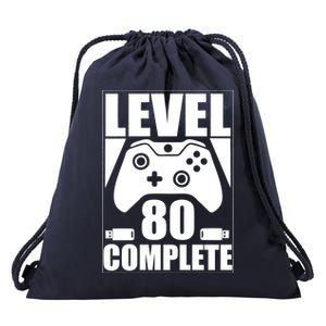 Level 80 Complete Video Gamer 80th Birthday Drawstring Bag