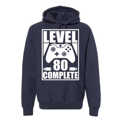 Level 80 Complete Video Gamer 80th Birthday Premium Hoodie