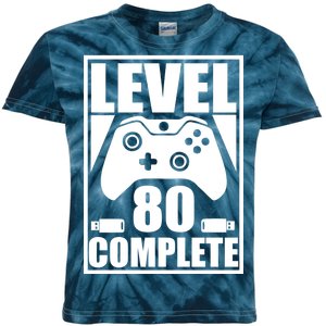 Level 80 Complete Video Gamer 80th Birthday Kids Tie-Dye T-Shirt