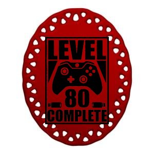 Level 80 Complete Video Gamer 80th Birthday Ceramic Oval Ornament