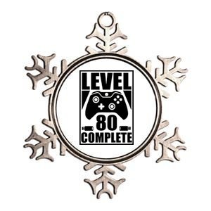 Level 80 Complete Video Gamer 80th Birthday Metallic Star Ornament