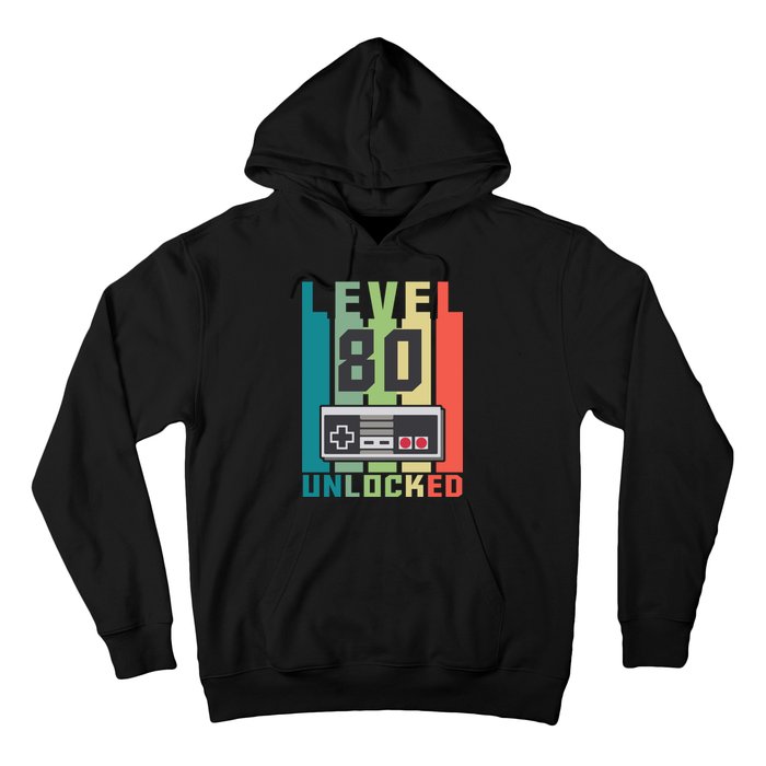 Level 80 Unlocked Funny Retro Gamer Birthday Hoodie