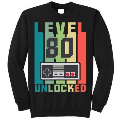 Level 80 Unlocked Funny Retro Gamer Birthday Sweatshirt