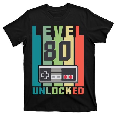 Level 80 Unlocked Funny Retro Gamer Birthday T-Shirt