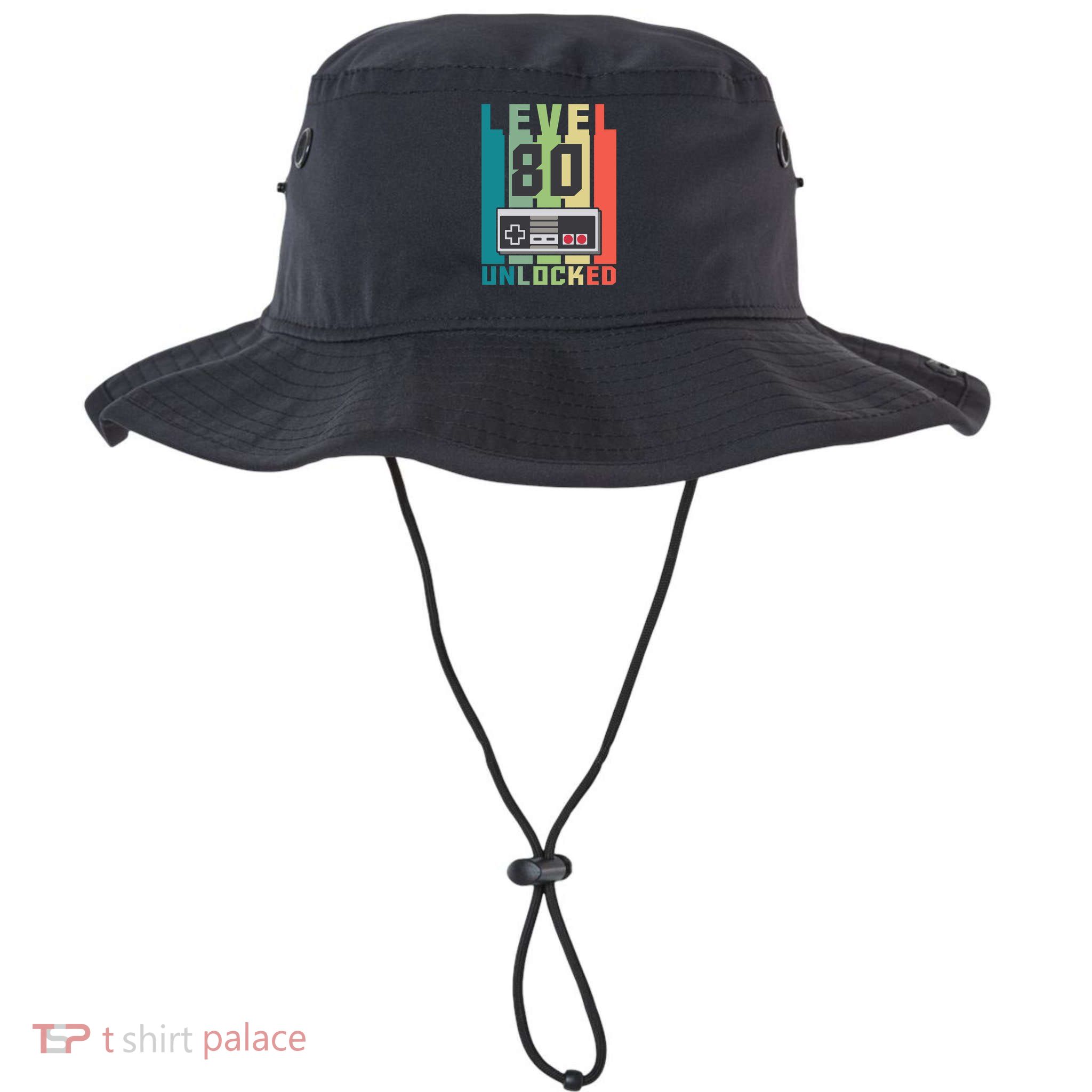 Level 80 Unlocked Funny Retro Gamer Birthday Legacy Cool Fit Booney Bucket Hat