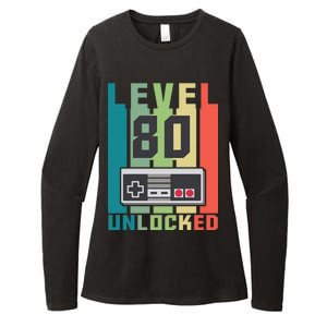 Level 80 Unlocked Funny Retro Gamer Birthday Womens CVC Long Sleeve Shirt