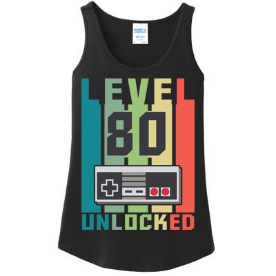 Level 80 Unlocked Funny Retro Gamer Birthday Ladies Essential Tank