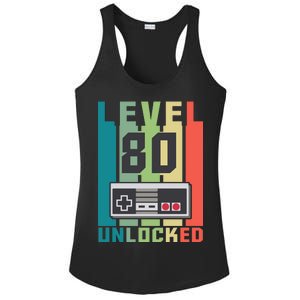 Level 80 Unlocked Funny Retro Gamer Birthday Ladies PosiCharge Competitor Racerback Tank