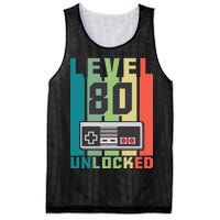 Level 80 Unlocked Funny Retro Gamer Birthday Mesh Reversible Basketball Jersey Tank