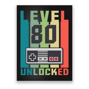 Level 80 Unlocked Funny Retro Gamer Birthday Poster