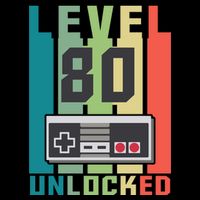 Level 80 Unlocked Funny Retro Gamer Birthday Baby Bodysuit