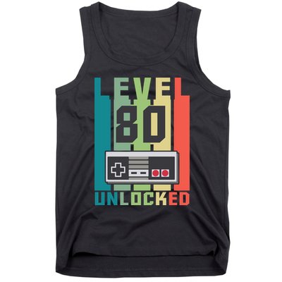 Level 80 Unlocked Funny Retro Gamer Birthday Tank Top