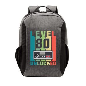 Level 80 Unlocked Funny Retro Gamer Birthday Vector Backpack