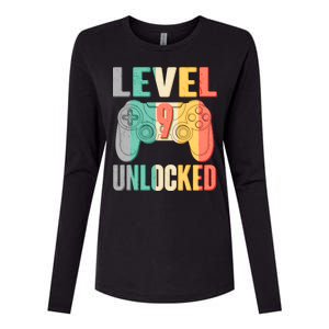 Level 9 Unlocked Nine Years Old Womens Cotton Relaxed Long Sleeve T-Shirt