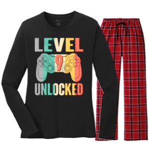 Level 9 Unlocked Nine Years Old Women's Long Sleeve Flannel Pajama Set 