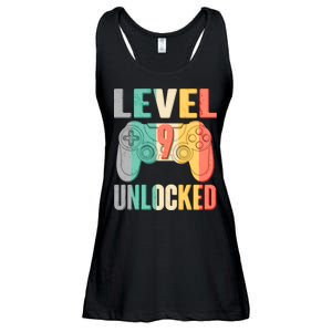 Level 9 Unlocked Nine Years Old Ladies Essential Flowy Tank