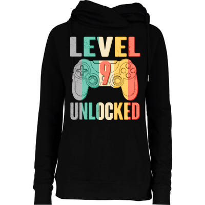 Level 9 Unlocked Nine Years Old Womens Funnel Neck Pullover Hood