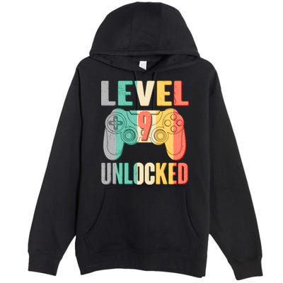Level 9 Unlocked Nine Years Old Premium Pullover Hoodie