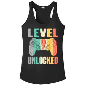 Level 9 Unlocked Nine Years Old Ladies PosiCharge Competitor Racerback Tank