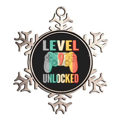 Level 9 Unlocked Nine Years Old Metallic Star Ornament