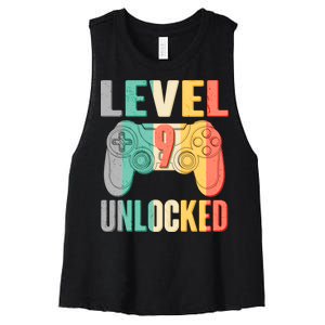 Level 9 Unlocked Nine Years Old Women's Racerback Cropped Tank