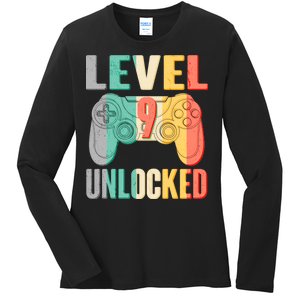 Level 9 Unlocked Nine Years Old Ladies Long Sleeve Shirt