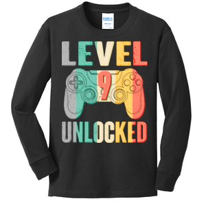 Level 9 Unlocked Nine Years Old Kids Long Sleeve Shirt