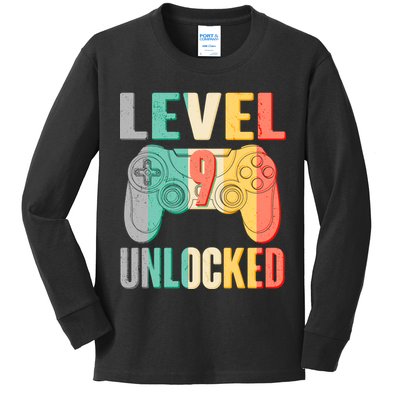 Level 9 Unlocked Nine Years Old Kids Long Sleeve Shirt
