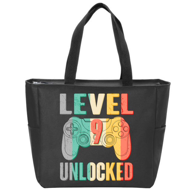 Level 9 Unlocked Nine Years Old Zip Tote Bag